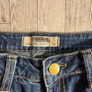 Rock and roll denim high rise flares